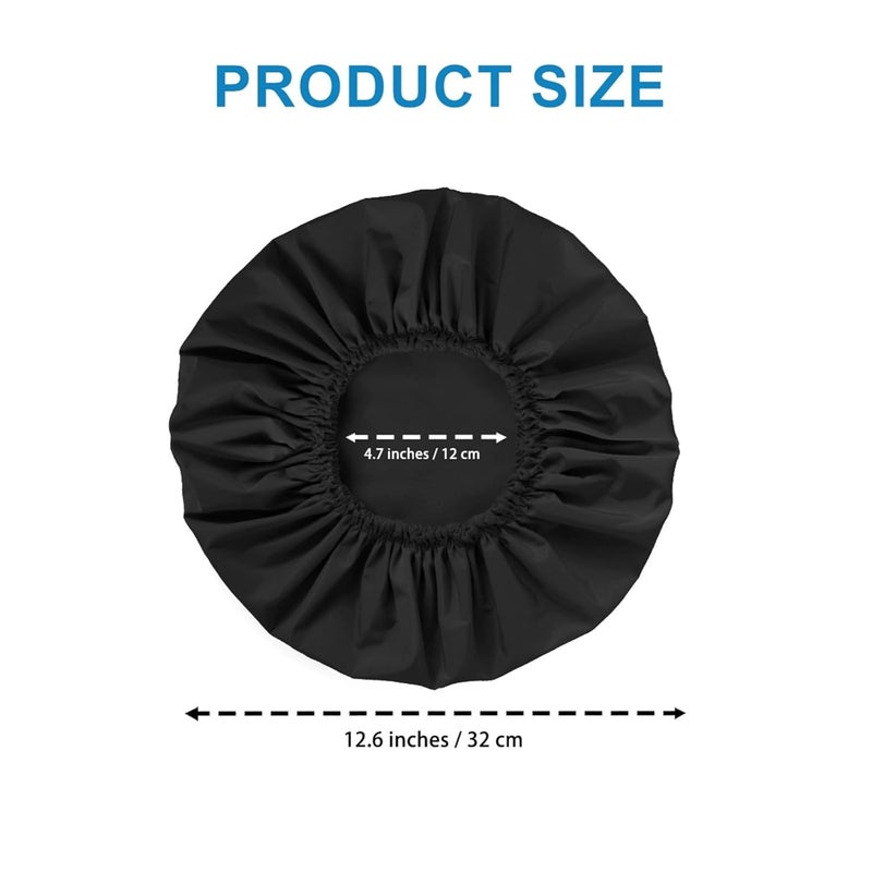 CHFONG Shower Cap for Women, Double Layer Waterproof Bath Cap, Reusable Hair Protector, Large Waterproof Shower Bonnet Washable Elastic Band Bath Hair Hat for Long Hair, Braids，Black - Image 4